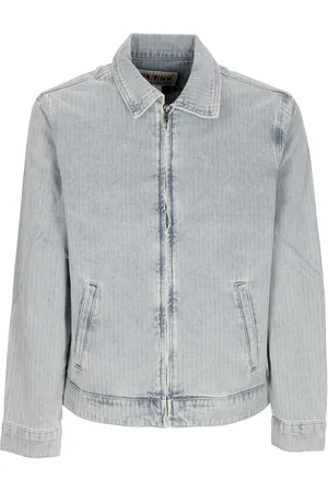 Guess Jacka, Herr, L, Denim, Herringbone Denim Jacka Vintage Stil