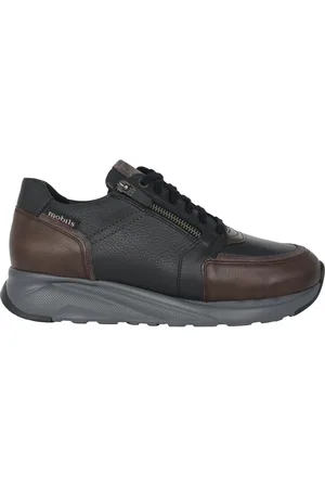 Mephisto Skor, Herr, 44 1/2 EU, Läder, Bred passform sneaker i mörkbrun
