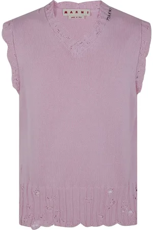 Marni Stickade tröjor & koftor, Herr, L, Nylon, Stilren V-ringad Tröja