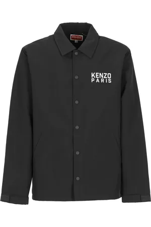 Kenzo Jacka, Herr, L, Svart Jacka med Krage och Logotyper