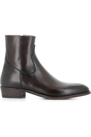 ALBERTO FASCIANI Skor, Herr, 41 EU, Läder, Ebony Läder Ankelboots med Dragkedja