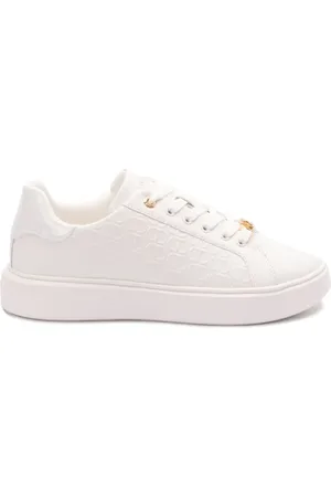 Twin-Set Skor, Dam, 40 EU, Läder, Vita lädersneakers med 3 cm sula