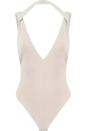 GAUGE81 Topp, Dam, M, Rayon, Nude Deep V-Neck Body