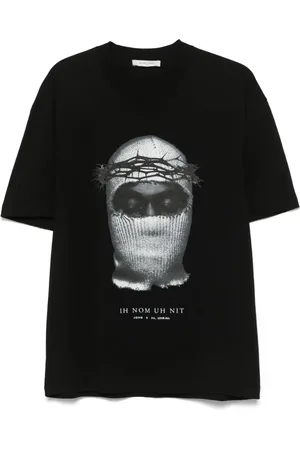 Ih Nom Uh Nit Topp, Herr, 2Xl, Bomull, Svart Bomull Logo Print T-shirt