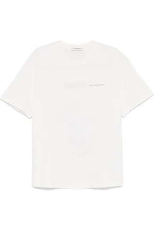 Ih Nom Uh Nit Topp, Herr, S, Bomull, Vit Logotyp Tryck T-shirt Authentic Mask