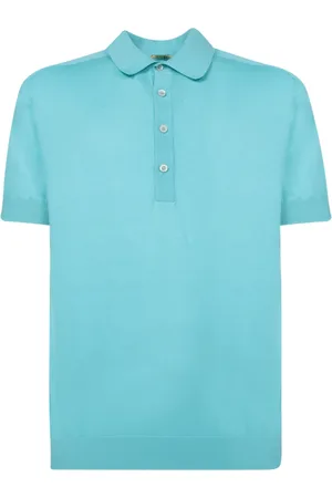 MOORER Topp, Herr, L, Bomull, Turkos Sommar Polo Skjorta