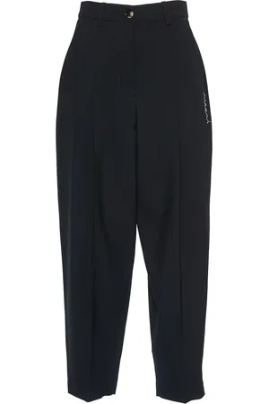 Marni Byxor, Dam, XS, Svarta raka broderade byxor