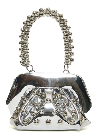 THEMOIRÈ Väska, Dam, ONE Size, Silver Studded Ball Handle Clutch
