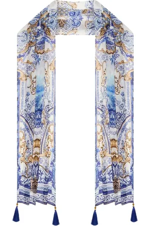 Camilla Accessoarer, Dam, ONE Size, Silke Lång Halsduk - Azul Adventures