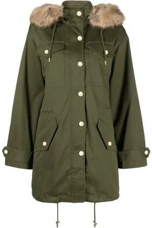 Michael Kors Kappa, Dam, S, Bomull, Avtagbar Parka i Imiterad Päls
