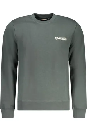 Napapijri Sweatshirts & Hoodies, Herr, 2Xl, Bomull, Grön Crew Neck Logo Sweatshirt