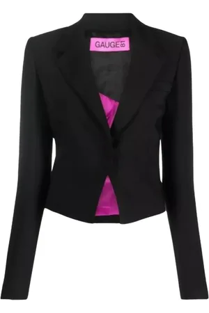 GAUGE81 Jacka, Dam, S, Svart Knäppt Blazer Holon Stil