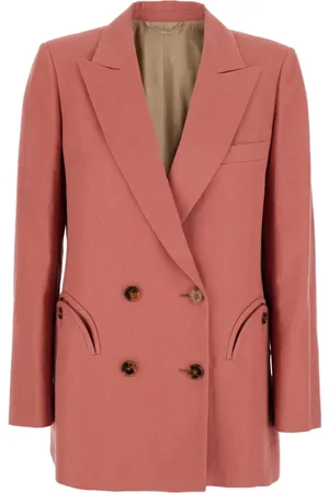 Blazé Milano Jacka, Dam, M, Linne, Rosa Linne Dubbelknäppt Jacka Kvinna