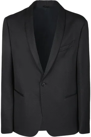 Giorgio Armani Jacka, Herr, 2Xl, Svart Sidens Shawl Krage Smokingjacka
