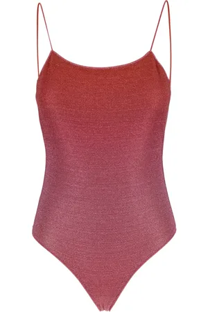 Oseree Badkläder, Dam, M, Rosa Lurex Baddräkt med Öppen Rygg