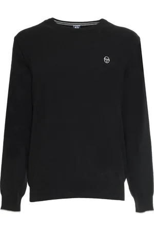 Sergio Tacchini Stickade tröjor & koftor, Herr, XL, Kashmir, Solid rund hals kaschmirulltröja med logotyp