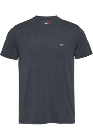 Tommy Hilfiger Topp, Herr, S, Bomull, Blå Plain Short Sleeve T-Shirt