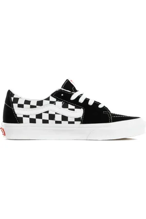 Vans Skor, Herr, 45 EU, Svart låg sneaker med schackrutigt mönster