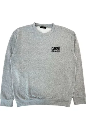 Roberto Cavalli Sweatshirts & Hoodies, Herr, M, Bomull, Broderad Logga Fleece Hoodie