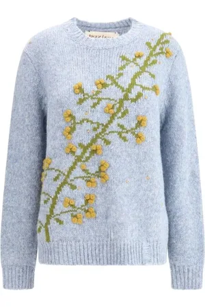 Baziszt Stickade tröjor & koftor, Dam, S, Blommig Broderad Pufftröja