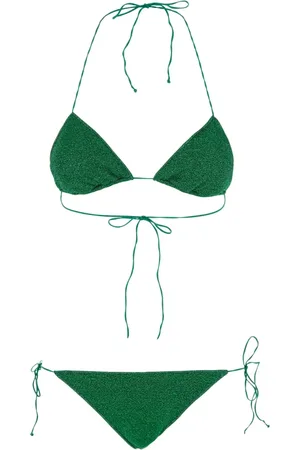 Oseree Badkläder, Dam, S, Grön Bikini med Triangulär Topp