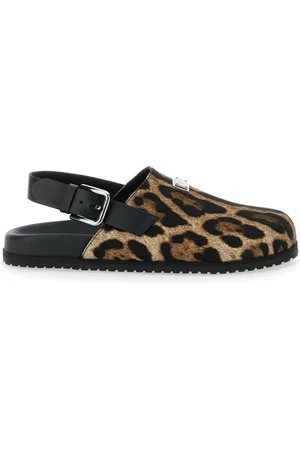 Dolce & Gabbana Skor, Herr, 40 EU, Bomull, Leopardmönster Bruna Sandaler med Logotyp