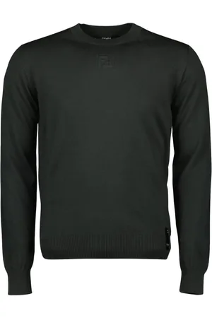 Fendi Stickade tröjor & koftor, Herr, S, Grön Ulltröja Höst-Vinter Kollektion