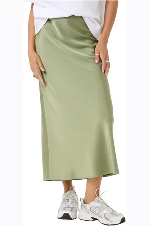 Kaffe Kjol, Dam, M, Polyester, Elegant Grön Kjol