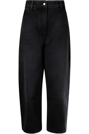 STUDIO NICHOLSON Jeans, Dam, 3Xs, Svarta Jeans med Dold Dragkedja