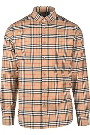Burberry Skjorta, Herr, L, Bomull, Vintage Rutig Skjorta