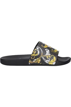 VERSACE Skor, Herr, 42 EU, Svarta Slide Sandaler - Fondo Stil