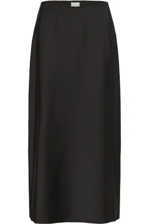 Kaffe Kjol, Dam, XS, Polyester, Elegant högmidjig svart kjol