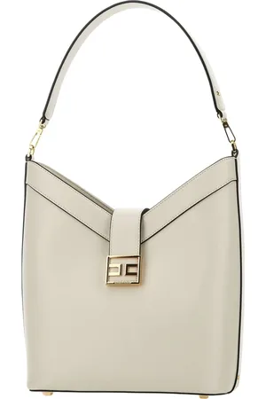 Elisabetta Franchi Väska, Dam, ONE Size, Läder, Vegansk läder axelväska, vit