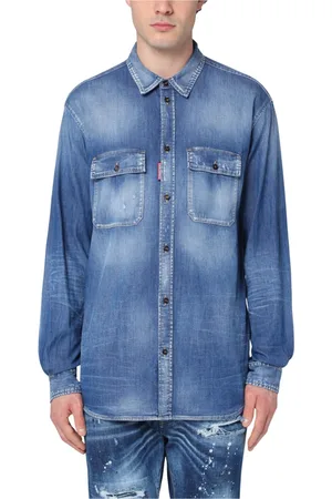 Dsquared2 Skjorta, Herr, L, Denim, Jeans Skjorta