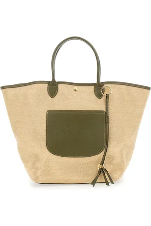 Longchamp Väska, Dam, ONE Size, Läder, Grön handväska med logotyp präglad