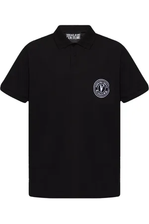 VERSACE Topp, Herr, XL, Bomull, Svart Logopikétröja