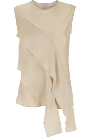 ANTONELLI Topp, Dam, S, Crewneck Top med Asymmetrisk Volang