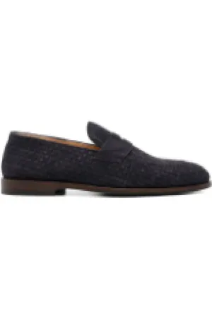 Brunello Cucinelli Skor, Herr, 43 EU, Blå Platta Skor Elegant Stil