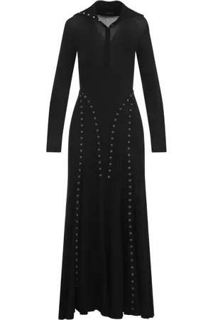Simone Rocha Klänning, Dam, S, Bomull, Svart Ribbad Bomullsklänning Aw24