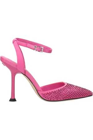 Michael Kors Skor, Dam, 38 1/2 EU, Läder, Imani slingbacks i satin med strass