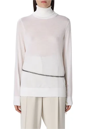 Michael Kors Stickade tröjor & koftor, Dam, M, Merino-stickad turtleneck med knappar