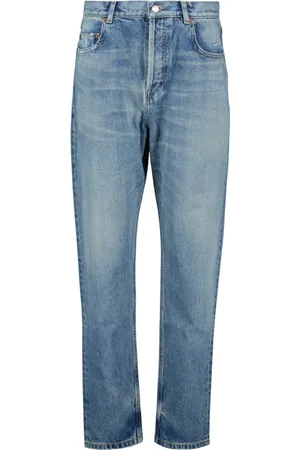 Saint Laurent Jeans, Dam, W29, Denim, Blå Tvättad Straight Cut Jeans