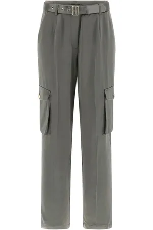 Guess Byxor, Dam, L, Cargobyxor Grön Satin Viskos