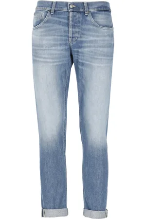 Dondup Jeans, Herr, W32, Bomull, Blå Skinny Jeans med Bältesöglor