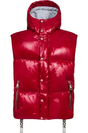 Khrisjoy Jacka, Dam, M, Polyester, Röd Pufferväst med Huva