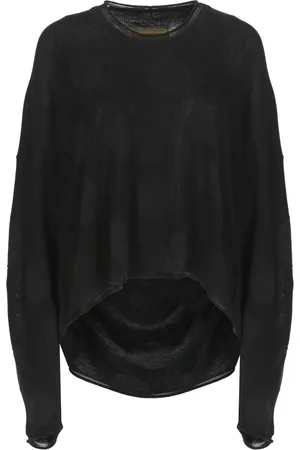 UMA WANG Topp, Dam, L, Bomull, Svart prickig rundhalsad topp