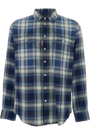 Dsquared2 Skjorta, Herr, M, Bomull, Blårandig Bomulls Herrskjorta
