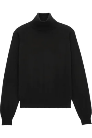 Saint Laurent Stickade tröjor & koftor, Dam, S, Svart Rullkrage Tröja