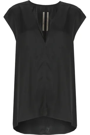 Rick Owens Blusar & Skjortor , Dam, S, Svart V-ringad ärmlös topp