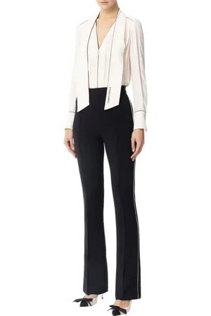 Elisabetta Franchi Jumpsuits & Playsuits, Dam, L, Ivory Georgette och Crepe Jumpsuit